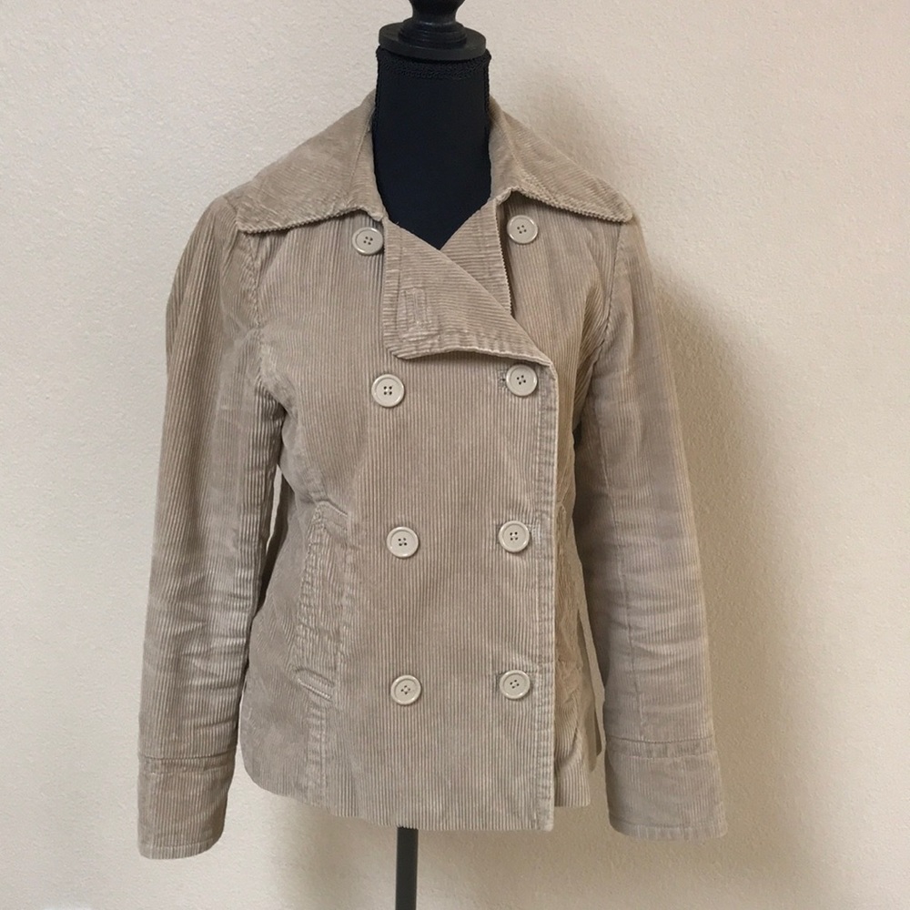 Camel colored coduroy quilted jacket size Med